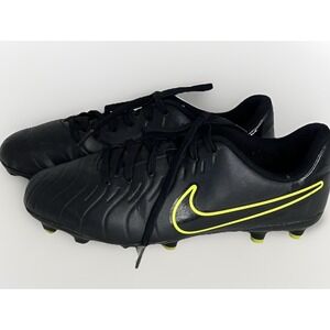 Nike Tiempo Youth Soccer Cleats Black Volt FG DV4352 Size 6Y Kids EUC